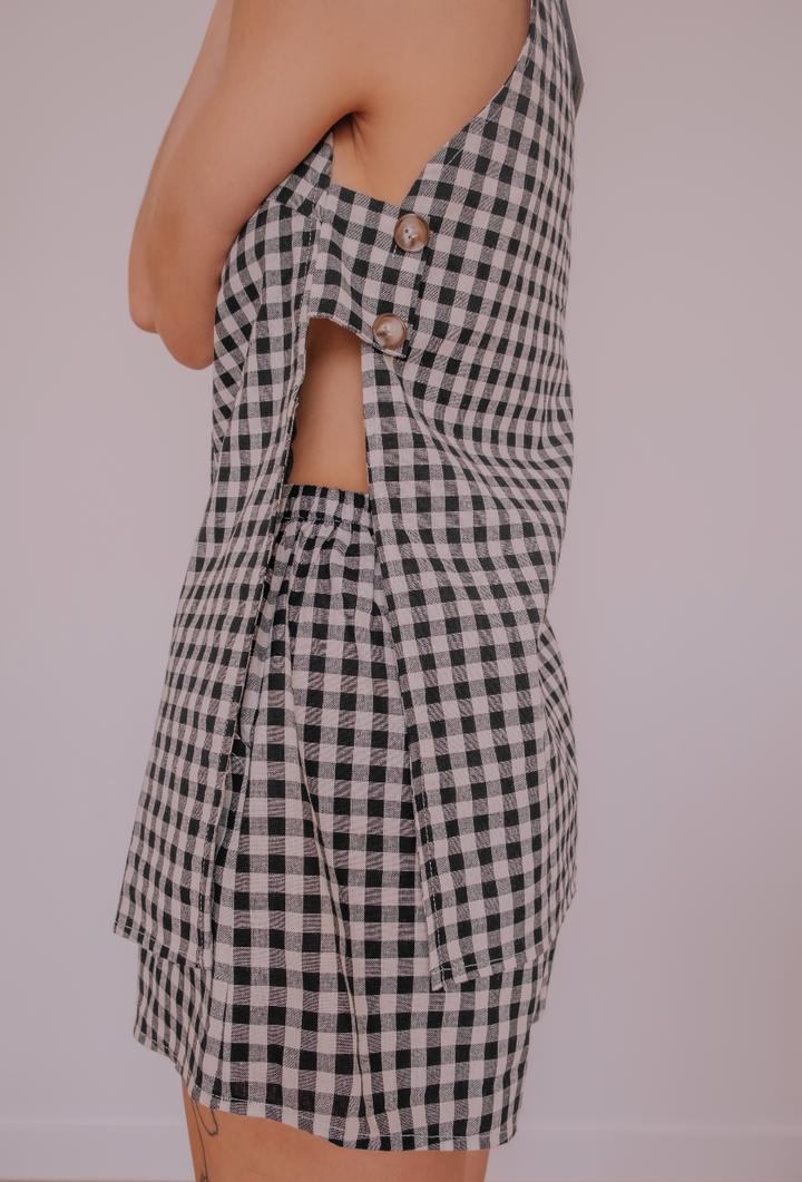 Tilly Set - Black Gingham