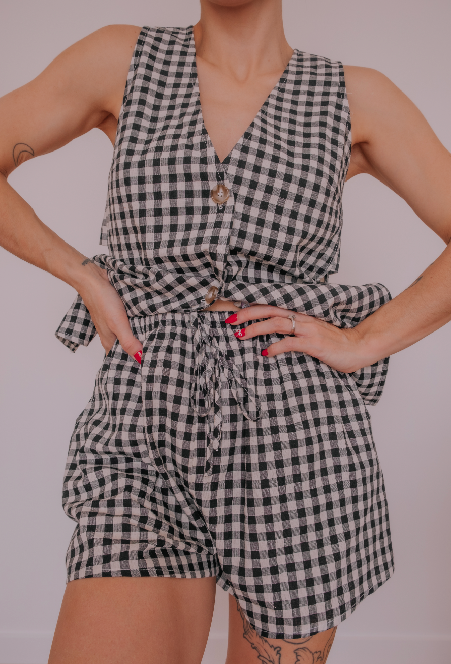 Tilly Set - Black Gingham