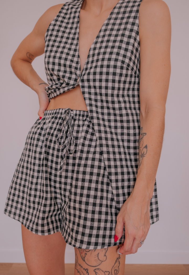 Tilly Set - Black Gingham