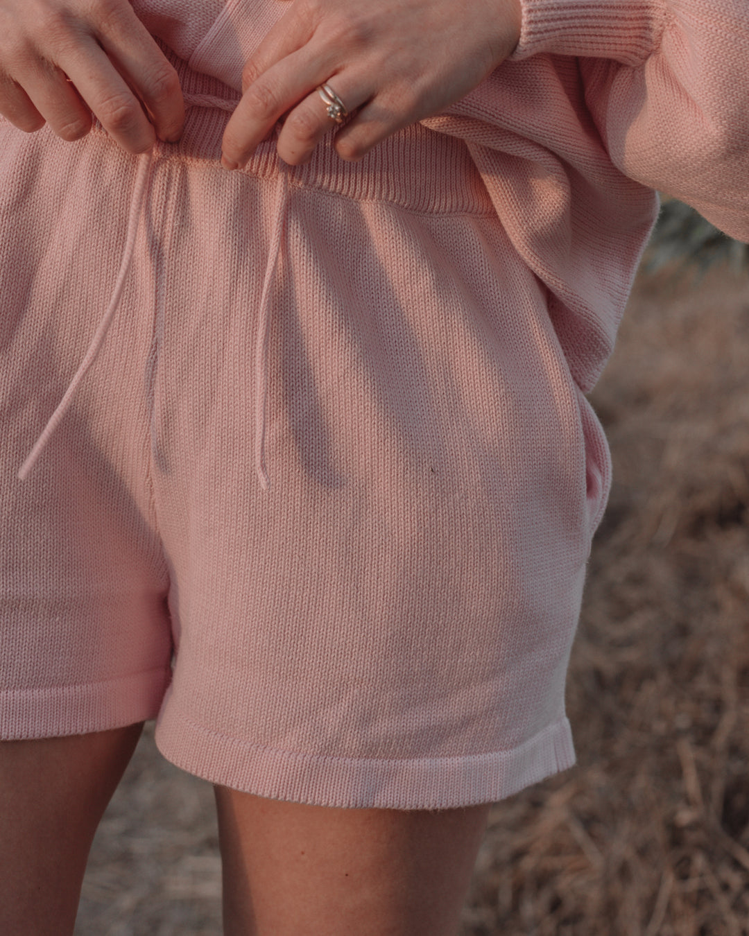 Ivie Shorts - Womens Pink Knit Shorts
